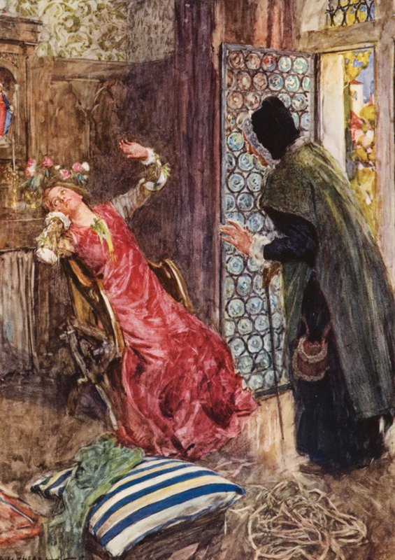 Shakespeares Romeo och Julia: Akt III, scen II (färglitografi) av William (after) Hatherell