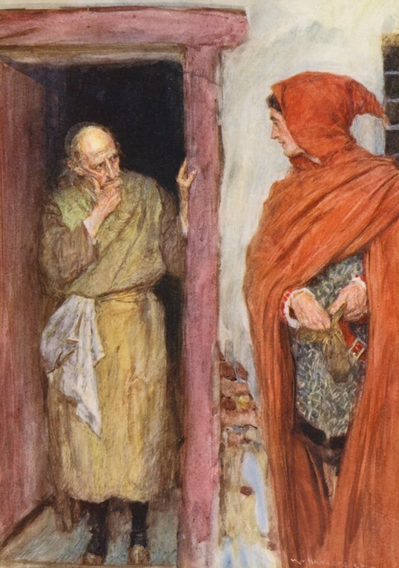 Shakespeares Romeo och Julia: Akt V, Scen I (färglitografi) av William (after) Hatherell