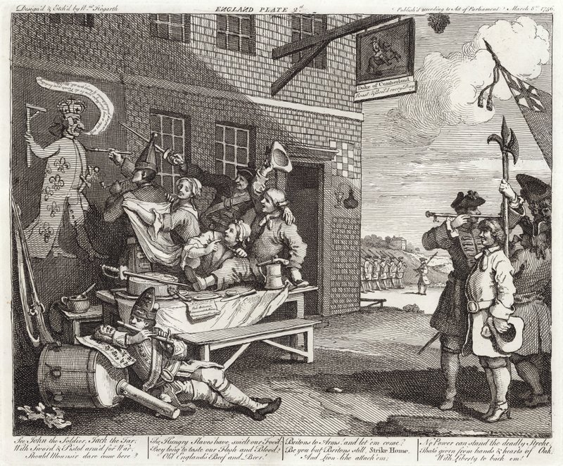 Invasionen - England - Plåt 2 av William (after) Hogarth