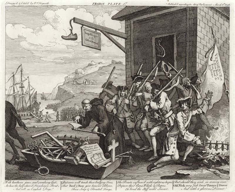 Invasionen - Frankrike - Plåt 1 av William (after) Hogarth