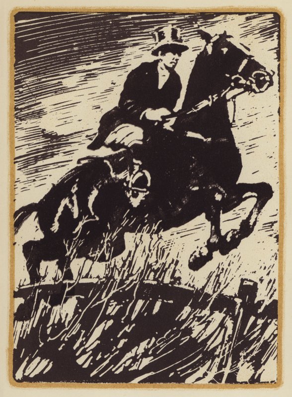 Illustration för Memoirs of a Fox-Hunting Man av Siegfried Sassoon (träsnitt) av William (after) Nicholson