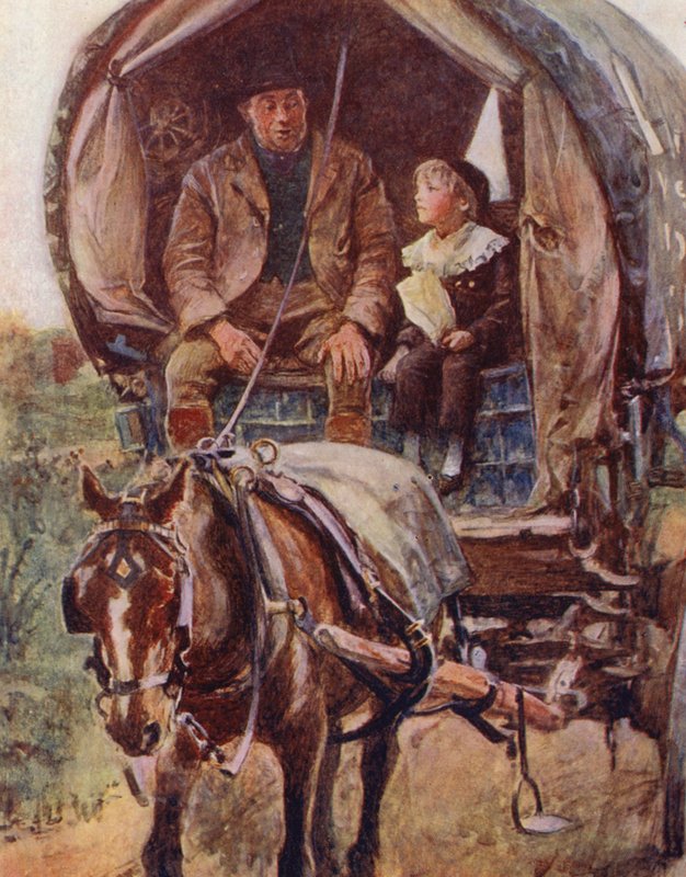 David Copperfields barndom (färglitografi) av William (after) Rainey