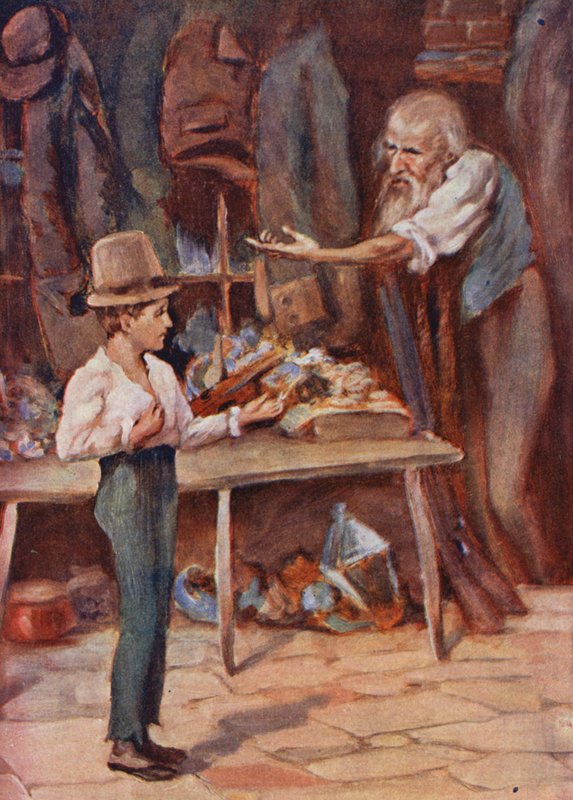 David Copperfields barndom (färglitografi) av William (after) Rainey