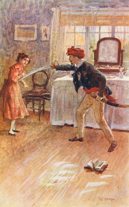 Illustration till The Mill on the Floss av George Eliot (färglitografi) av William (after) Rainey