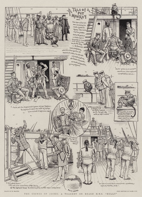 The Crimes of Jocko, en tragedi ombord på HMS "Holly" (gravyr) av William (after) Ralston