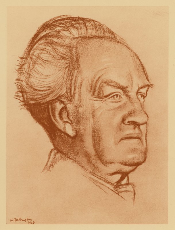 Porträtt av Gerhart Hauptmann (litografi) av William (after) Rothenstein