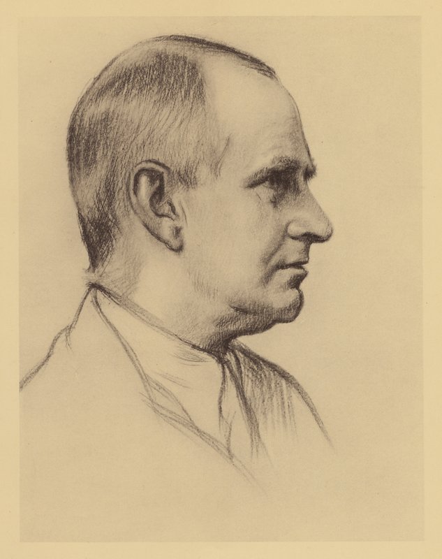 Porträtt av professor A S Eddington (litografi) av William (after) Rothenstein