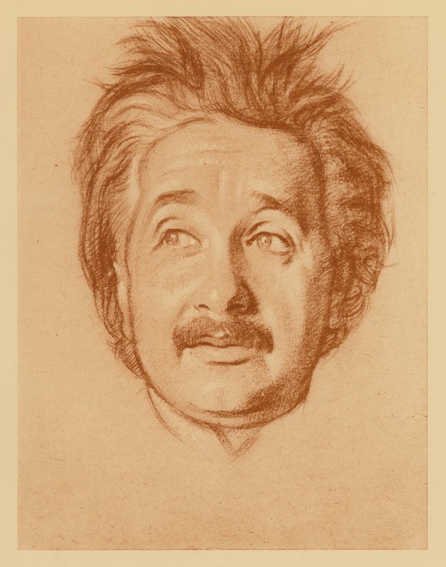 Porträtt av professor Albert Einstein (litografi) av William (after) Rothenstein