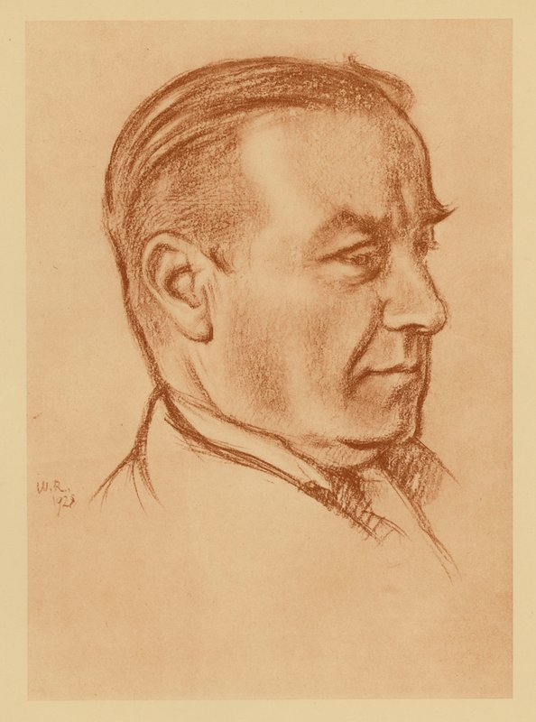 Porträtt av Rt Hon Stanley Baldwin (litografi) av William (after) Rothenstein