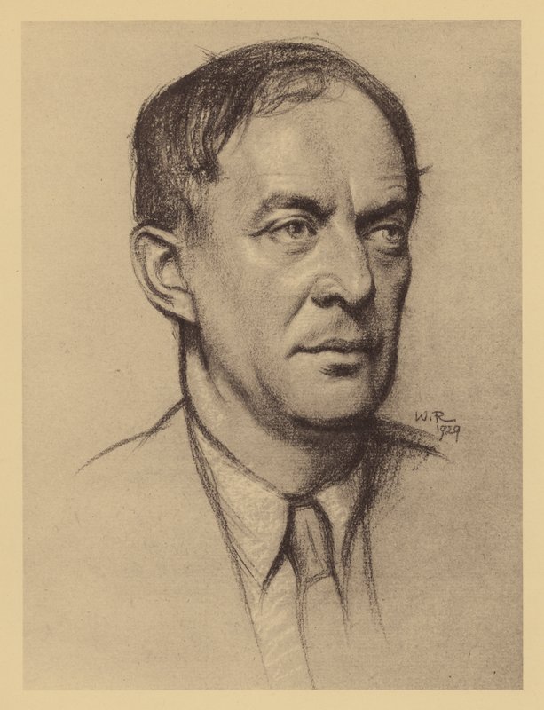 Porträtt av Walter de la Mare (litografi) av William (after) Rothenstein