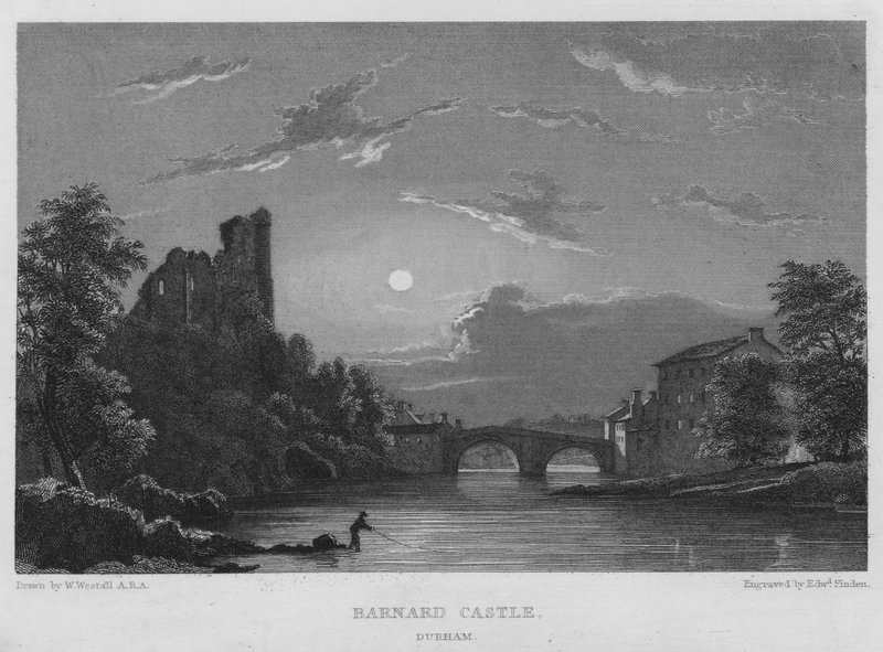 Barnard Castle, Durham (gravyr) av William (after) Westall