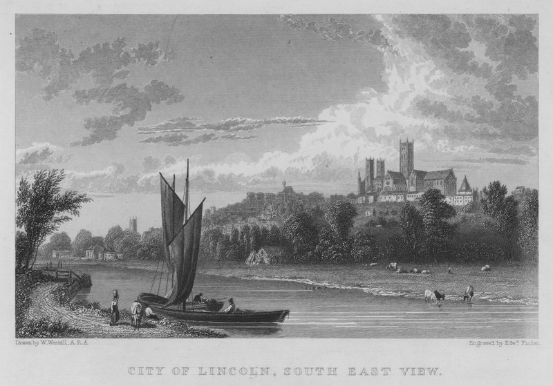 City of Lincoln, South East View (gravyr) av William (after) Westall