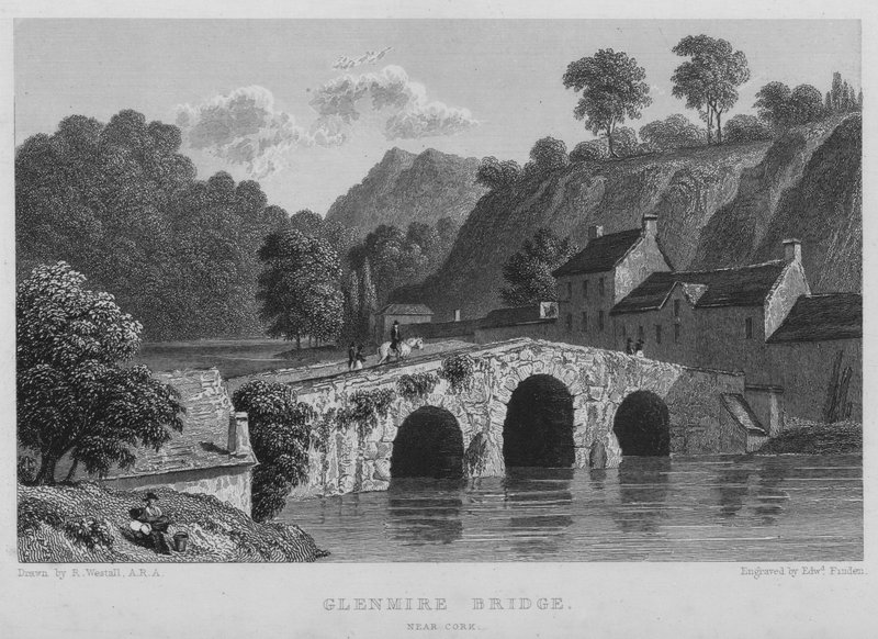 Glenmire Bridge, nära Cork (gravyr) av William (after) Westall
