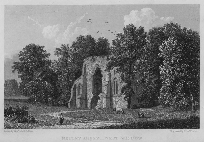 Netley Abbey, West Window (gravyr) av William (after) Westall