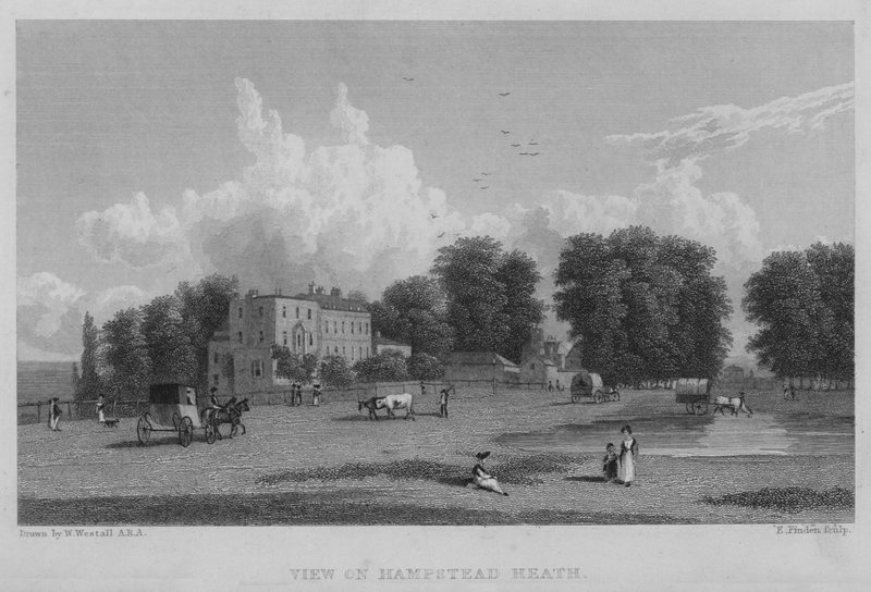 Utsikt över Hampstead Heath (gravyr) av William (after) Westall