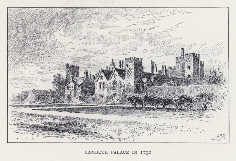 Lambeth Palace 1790 (gravyr) av William Alexander Ansted