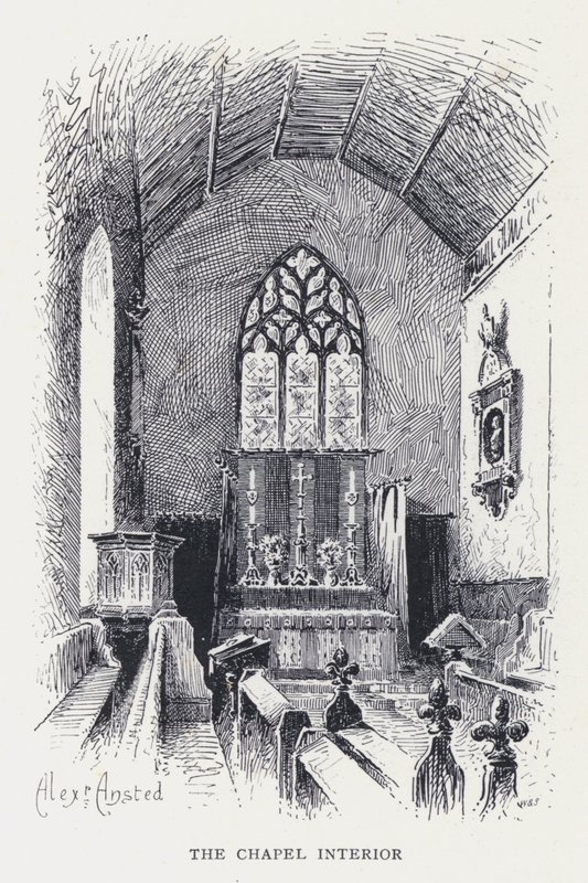 Kapellets interiör (gravyr) av William Alexander Ansted