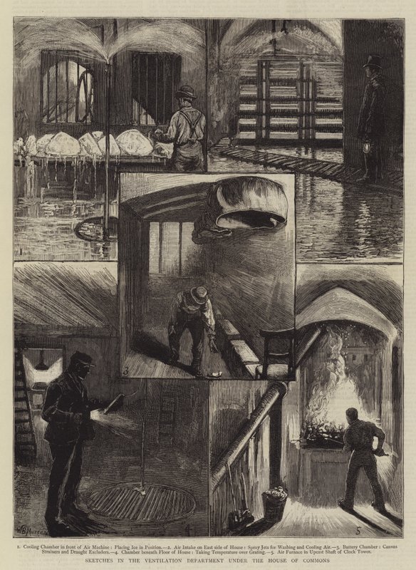 Skisser i Ventilationsavdelningen under Underhuset av William Bazett Murray