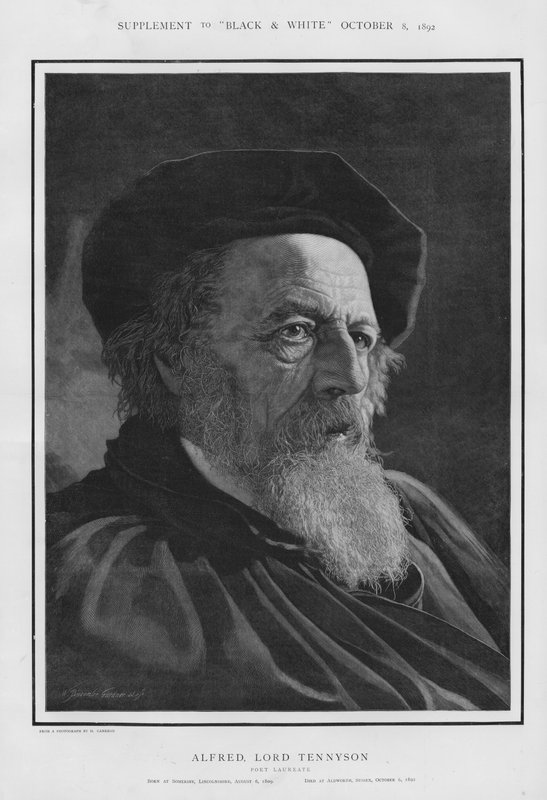 Alfred, Lord Tennyson, engelsk poetpristagare (litho) av William Biscombe Gardner