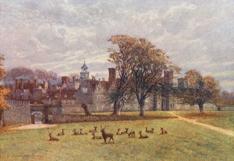 Knole House (färglitografi) av William Biscombe Gardner