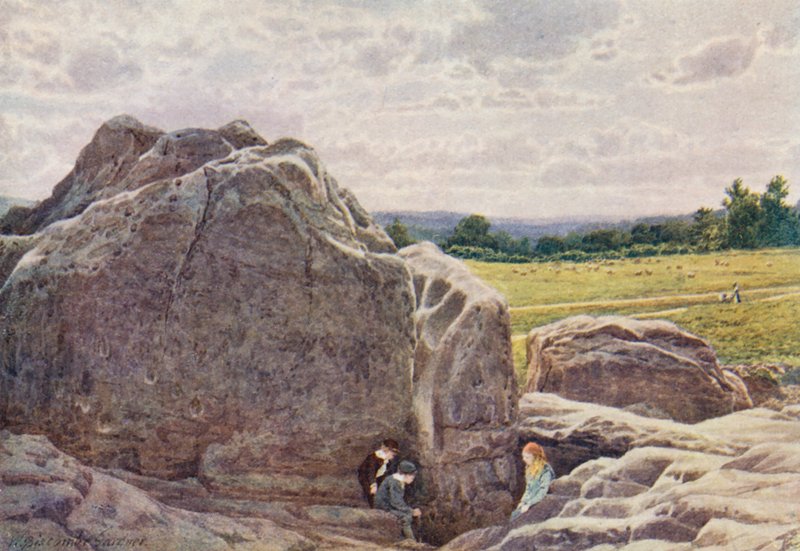 Utsikt mot Happy Valley från Rocks on the Common, Tunbridge Wells (färglitografi) av William Biscombe Gardner