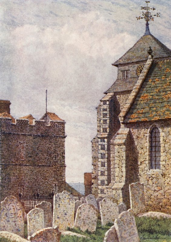 Minster Church, Isle of Sheppey (färglitografi) av William Biscombe Gardner