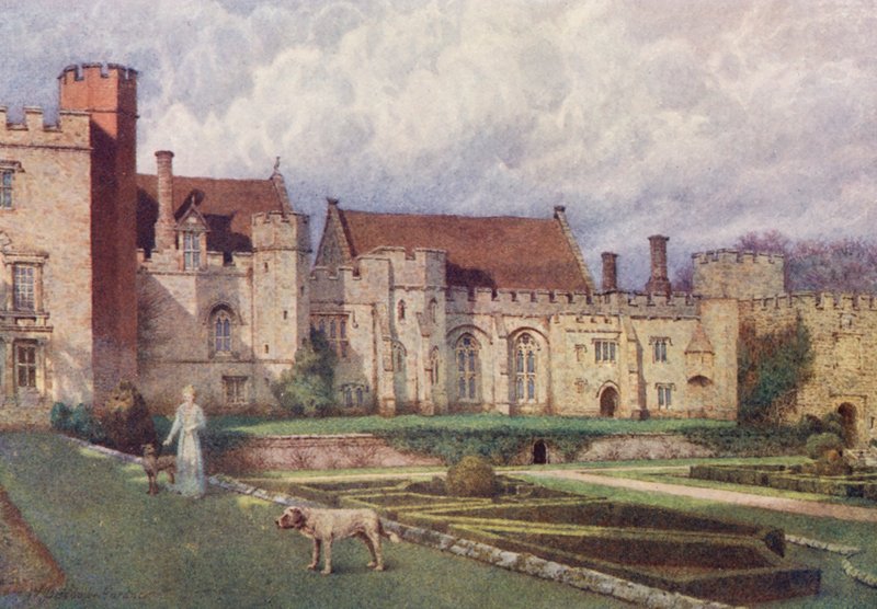 Penshurst Place från terrassen (färglitografi) av William Biscombe Gardner