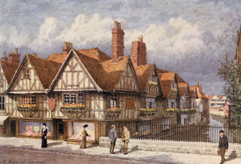 The Canterbury Weavers (färglitografi) av William Biscombe Gardner