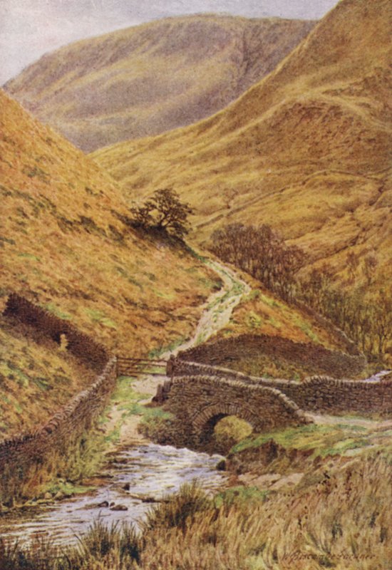 Den gamla bron vid foten av Jakobs stege (färg litho) av William Biscombe Gardner