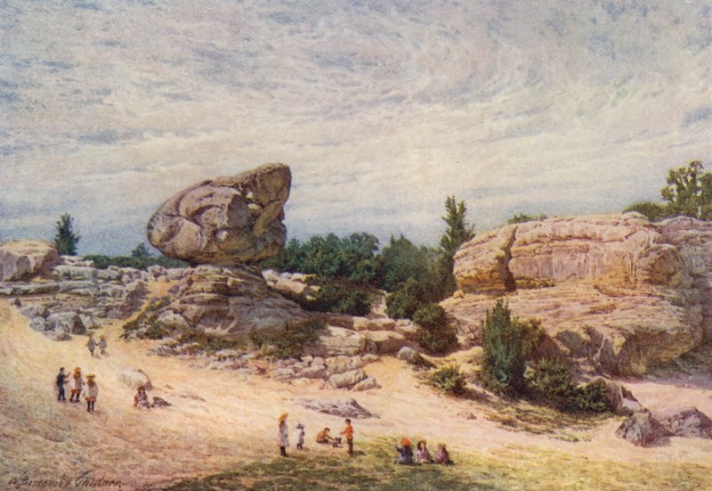 The Toad Rock, Rusthall Common, Tunbridge Wells (färglitografi) av William Biscombe Gardner