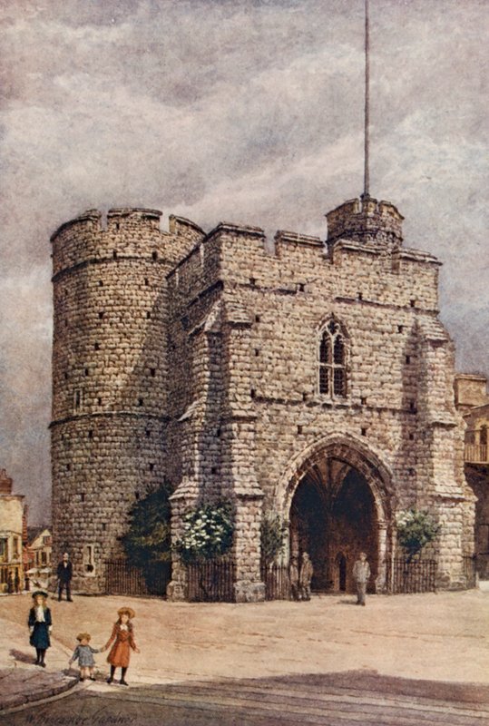 Westgate, Canterbury (färglitografi) av William Biscombe Gardner