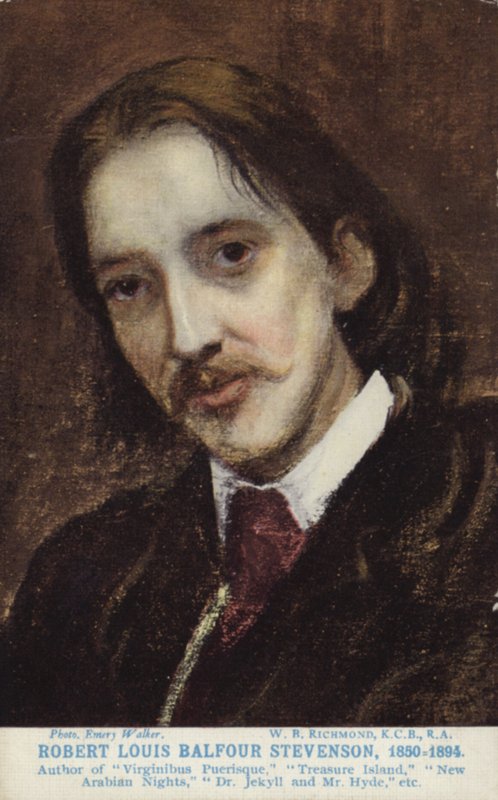 Robert Louis Stevenson (1850-1894), skotsk romanförfattare, poet och reseskildrare. av William Blake Richmond