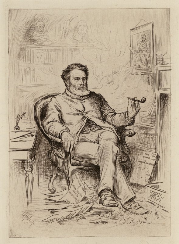 David Masson, professor i retorik och engelsk litteratur (gravyr) av William Brassey (after) Hole