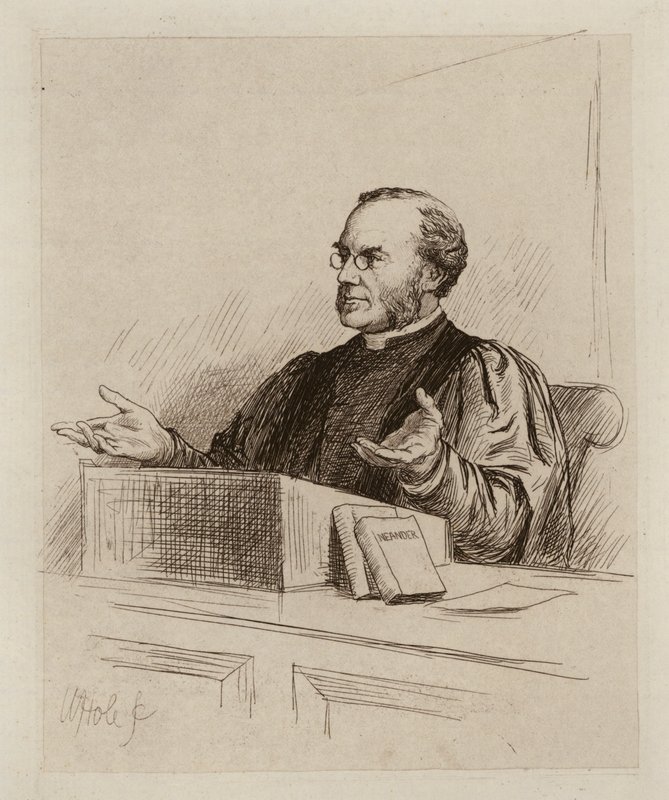 Malcolm Campbell Taylor, professor i teologi och kyrkohistoria (gravyr) av William Brassey (after) Hole