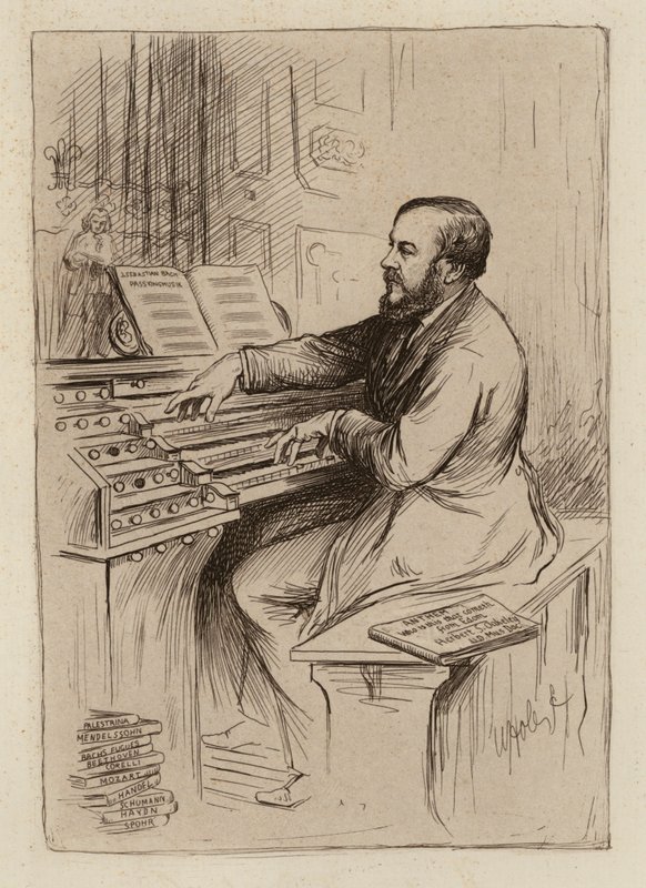 Sir Herbert Oakeley, professor i musik (gravyr) av William Brassey (after) Hole