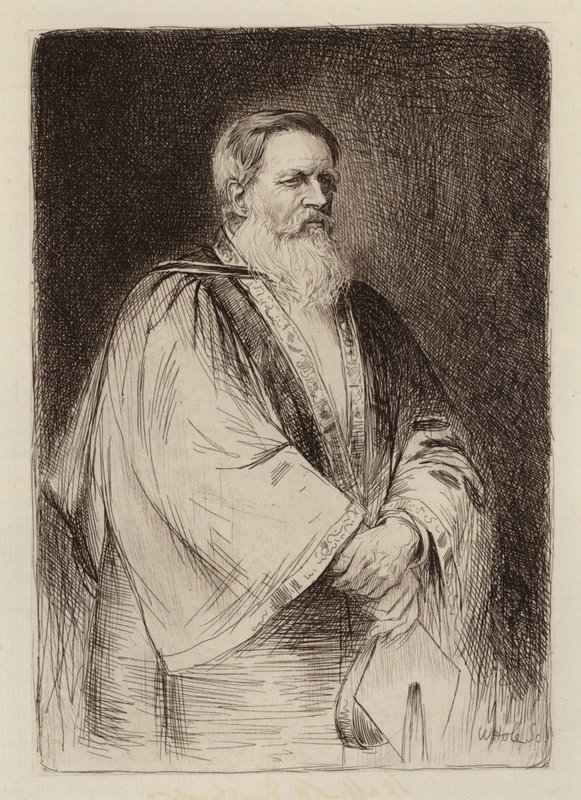 Sir Stafford Henry Northcote, Lord Rector (gravyr) av William Brassey (after) Hole