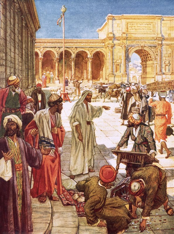Kristus driver växlarna från templet av William Brassey Hole