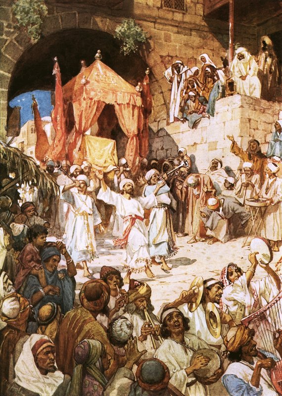 David förde arken till Jerusalem av William Brassey Hole