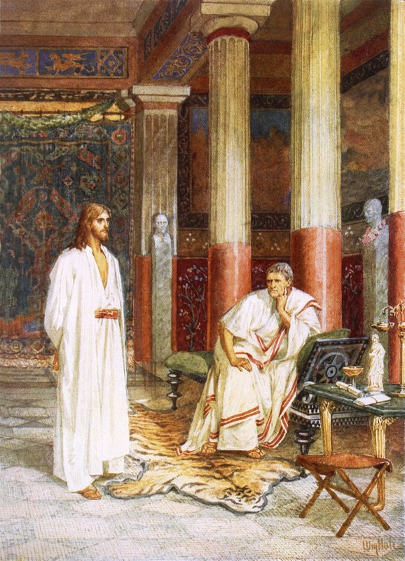 Jesus intervjuas privat av Pontius Pilatus av William Brassey Hole