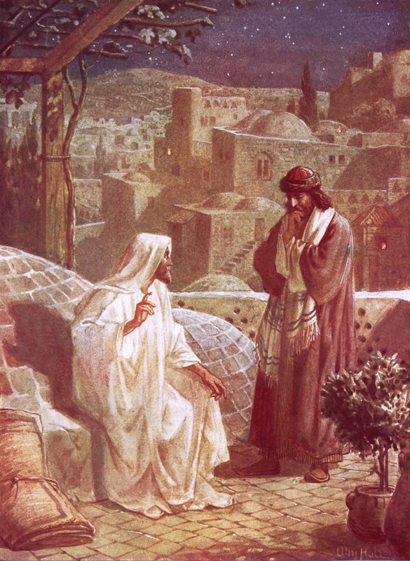 Jesus i samtal med Nikodemus av William Brassey Hole