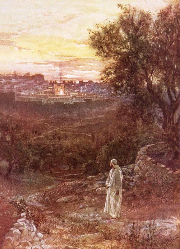 Jesus på Oliebjerget av William Brassey Hole