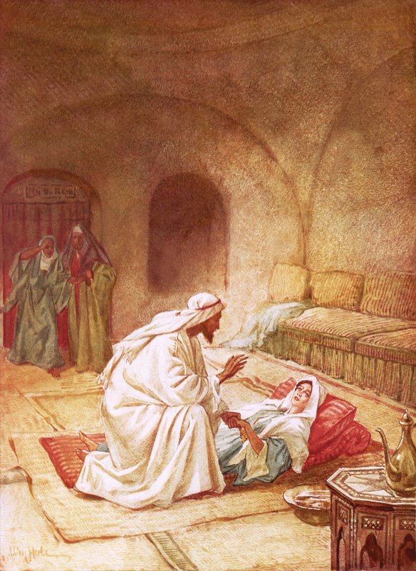 Jesus återupplivar Jairus dotter av William Brassey Hole