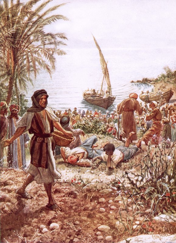 Jesus undervisar från Peters fiskebåt av William Brassey Hole