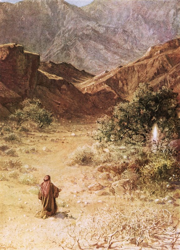 Moses och den brinnande busken av William Brassey Hole