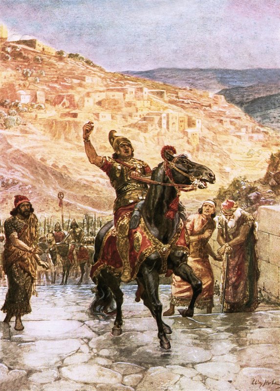 Den assyriske Rabshake kräver att Jerusalem ska överlämnas av William Brassey Hole