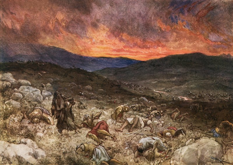 Sauls död i Gilboa av William Brassey Hole