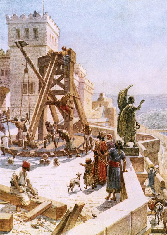 Ussia reser krigsmotorer på Jerusalems murar av William Brassey Hole