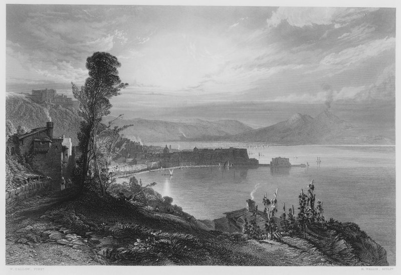 Neapelbukten, tidig morgon, från bilden i den kungliga samlingen (gravyr) av William Callow