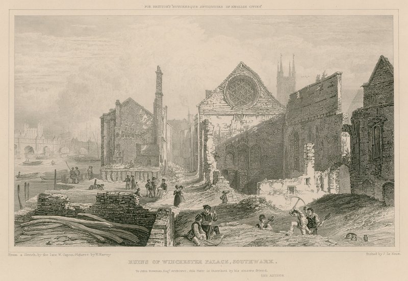 Ruinerna av Winchester Place, Southwark, London av William Capon
