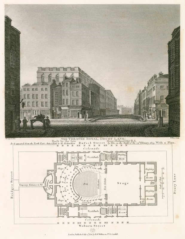 Royal Theatre, Drury Lane, London, byggd av Henry Holland. av William Capon